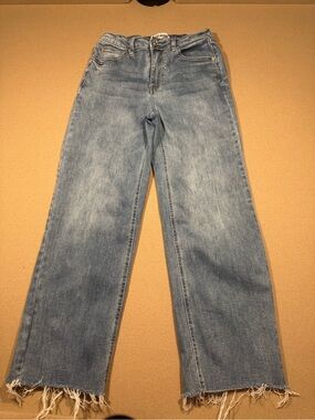 Women's Light Blue Straight-Leg Jeans with Raw Hem disclosure size 9 women’s